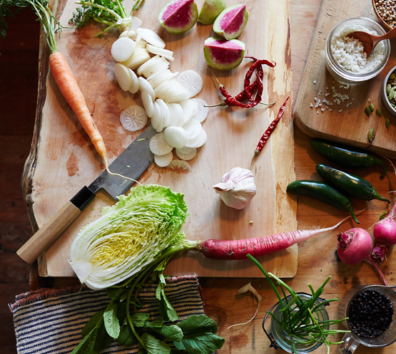 fresh vegetables from local CSA